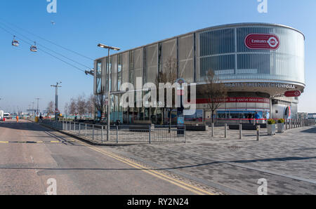 Aérogare pour Emirates Greenwich cable car Banque D'Images