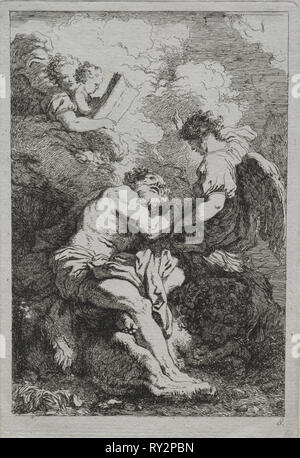 Saint Jérôme. Jean-Honoré Fragonard (Français, 1732-1806). Eau-forte Banque D'Images