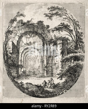 Ruines antiques, 1756. Jean-Claude-Richard de Saint-Non (Français, 1727-1791). Eau-forte Banque D'Images