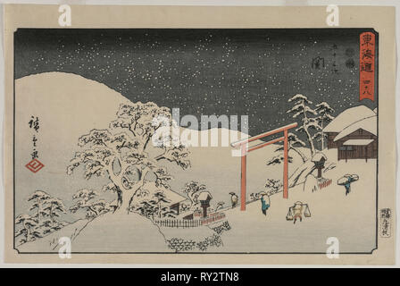 Seki, de la série Le Fifty-Three Stations du Tōkaidō, ch. 1848-1849. Utagawa Hiroshige (1797-1858), Japonais. Gravure sur bois en couleur ; feuille : 24,8 x 37,5 cm (9 3/4 x 14 3/4 in Banque D'Images