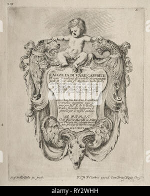 Collection de divers caprices et de nouveaux modèles de cartouches et des ornements. Stefano Della Bella (italien, 1610-1664). Eau-forte Banque D'Images