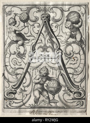 Nouvelle brochure : ABC A, 1627. Lucas Kilian (allemand, 1579-1637). Gravure Banque D'Images