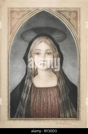 Madonna, 19e-20e siècle. Samuel Arlent-Edwards (Américain, 1862-1938). Mezzotinte Banque D'Images