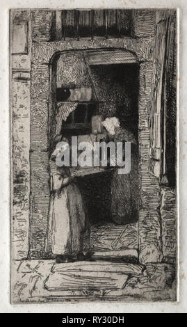 Douze eaux-fortes de la Nature : La marchande de moutarde, 1858. James McNeill Whistler (Américain, 1834-1903). Eau-forte Banque D'Images