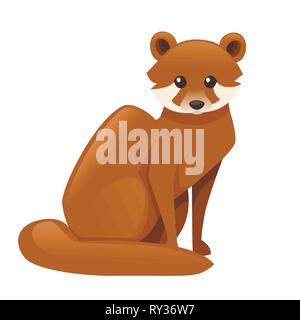 La martre brun mignon. Cartoon animal design. Télévision vector illustration isolé sur fond blanc. Habitant des forêts. Des animaux sauvages avec un pelage brun. Illustration de Vecteur