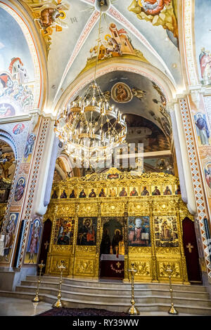 Beyrouth Saint George Greek Orthodox Cathedral Interior iconostase Banque D'Images