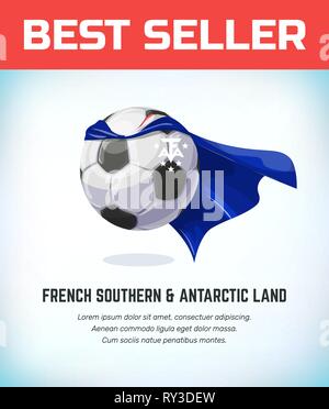 Terres australes et antarctiques françaises ou ballon de soccer de football. L'équipe nationale de football. Vector illustration. Illustration de Vecteur