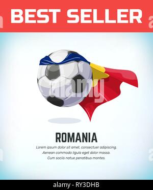 Roumanie football ou soccer ball. L'équipe nationale de football. Vector illustration. Illustration de Vecteur