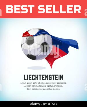 Le Liechtenstein football ou soccer ball. L'équipe nationale de football. Vector illustration. Illustration de Vecteur