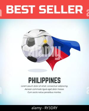 Philippines football ou soccer ball. L'équipe nationale de football. Vector illustration. Illustration de Vecteur