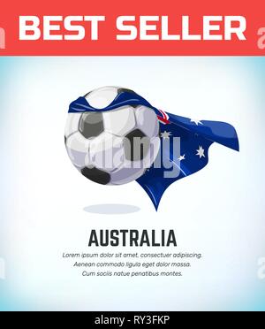 L'Australie de football ou soccer ball. L'équipe nationale de football. Vector illustration Illustration de Vecteur