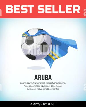 Aruba football ou soccer ball. L'équipe nationale de football. Vector illustration Illustration de Vecteur