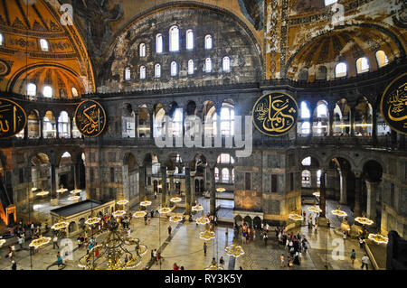 La basilique Sainte-Sophie, de l'intérieur. Istanbul, Turquie Banque D'Images