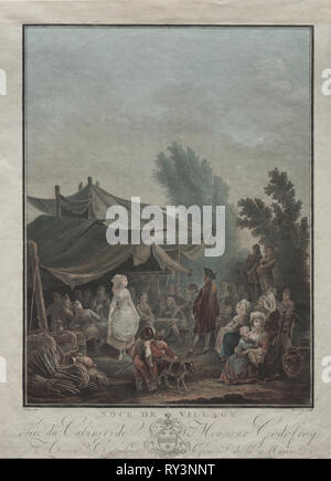 Mariage Village, 1785. Charles-Melchior Descourtis (Français, 1753-1820), après Nicolas Antoine Taunay (Français, 1755-1830). Lavis-couleur et la gravure gravure manière ; feuille : 36,7 x 27,6 cm (14 7/16 x 10 7/8 in.) ; border : 30,7 x 23,3 cm (12 1/16 x 9 3/16 in Banque D'Images