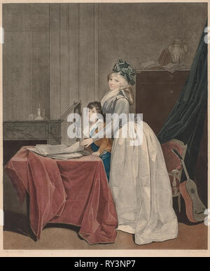 L'Observateur d'optique), ch. 1794. Frédéric Cazenave (français), après que Louis Léopold Boilly (Français, 1761-1845). La gravure colorée à la main à l'aquarelle ; Total : 65 x 47,2 cm (25 9/16 x 18 9/16 in Banque D'Images