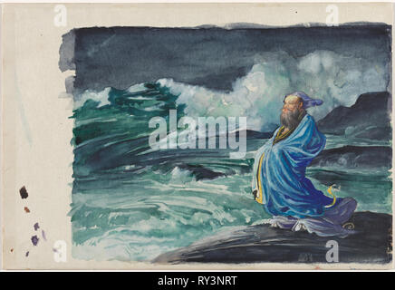 Un Rishi en remuant d'une tempête, 1897. John La Farge (Américain, 1835-1910). Aquarelle et gouache sur graphite ; feuille : 27,3 x 38,9 cm (10 3/4 x 15 5/16 in.) ; Image : 25 x 33,7 cm (9 13/16 x 13 1/4 in.) ; appui secondaire : 28 x 40,8 cm (11 x 16 1/16 po Banque D'Images