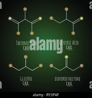 Structurelles glycérol formule chimique. Vector illustration Illustration de Vecteur