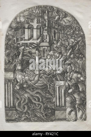 L'Apocalypse : La chute de Babylone, 1546-1556. Jean Duvet (Français, 1485-1561). Gravure Banque D'Images