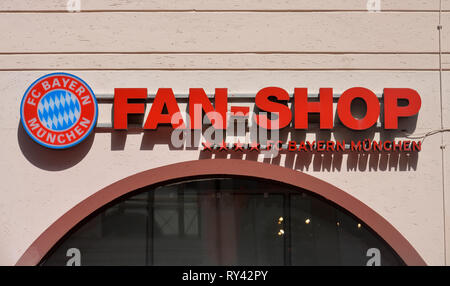 FC Bayern Fan-Shop, Neuhauser Strasse, Munich, Bayern, Deutschland Banque D'Images