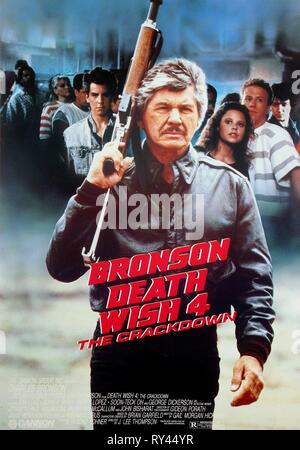 CHARLES BRONSON, l'AFFICHE DE LA MORT 4 : LA RÉPRESSION, 1987 Banque D'Images