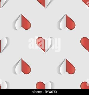 Coeur blanc Lacy dans une trame de cœurs. Valentine s day background Illustration de Vecteur