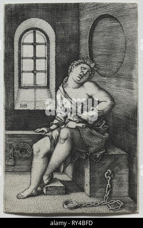 Cléopâtre. Hans Sebald Beham (allemand, 1500-1550). Gravure Banque D'Images