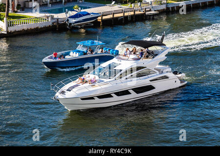 FORT LAUDERDALE, FLORIDE - Février 25, 2018 : l'Intracoastal Waterway est 3 000-miles de long de Boston, Massachusetts, à l'extrémité sud de Fl Banque D'Images