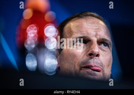 Turin, Italie. 11Th Mar, 2019. Au cours de la conférence de presse de la Juventus FC avant le match de la Ligue des Champions Juventus v Atletico Madrid. Allianz Stadium, l'Italie, Turin, le 11 mars 2019 Credit : Alberto Gandolfo/Pacific Press/Alamy Live News Banque D'Images