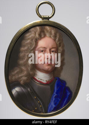 Portrait de John Churchill, 1er duc de Marlborough, 1715. Christian Friedrich Zincke (allemand, 1683/85-1767). L'émail sur cuivre dans un châssis en métal doré ; pans : 6,4 x 5,1 cm (2 1/2 x 2 in.) : la vue : 5,9 x 4,8 cm (2 5/16 x 1 7/8 po Banque D'Images