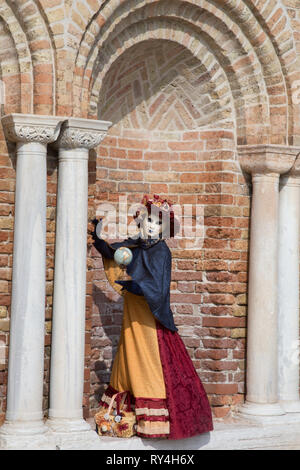 Carnival caractère au niveau du Carnaval de Venise 2019, Italie Banque D'Images