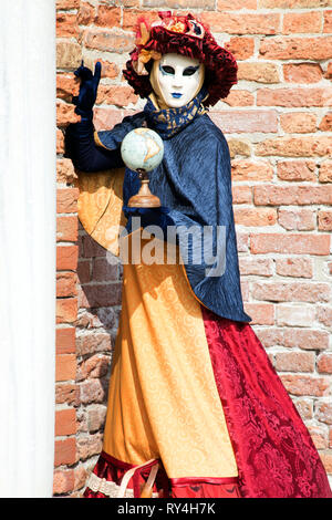 Carnival caractère au niveau du Carnaval de Venise 2019, Italie Banque D'Images