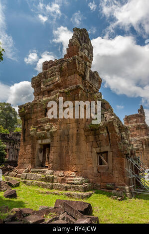 Prasats Sour Prat, anciennes tours au centre d'Angkor Thom, au Cambodge. Banque D'Images