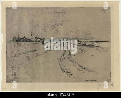 Ci-dessous Atlantic City, 1881. Joseph Pennell (Américain, 1857-1926). Eau-forte Banque D'Images