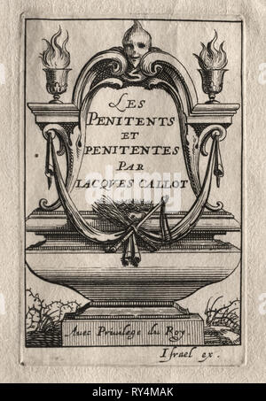 Les Pénitents : frontispice. Abraham Bosse (Français, 1602-1676), Jacques Callot (Français, 1592-1635). La gravure Banque D'Images