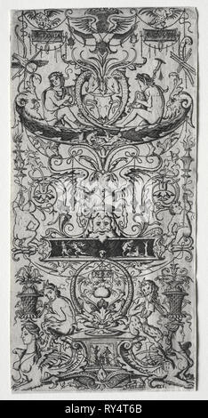 Panneau d'ornement inscrit Victoria Augusta, ch. 1507. Nicoletto da Modena (italien). Gravure Banque D'Images