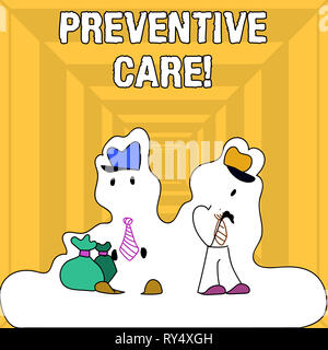 Notez par écrit indiquant les soins préventifs. Concept d'affaires pour la prévention de la santé Consultation médicale des tests de diagnostic Banque D'Images