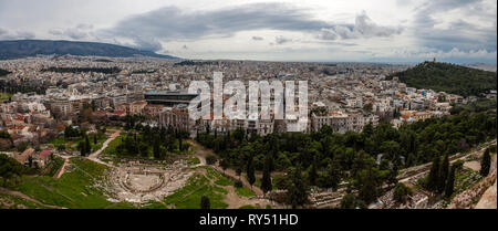 Acropole d'Athènes. Vue panoramique Banque D'Images