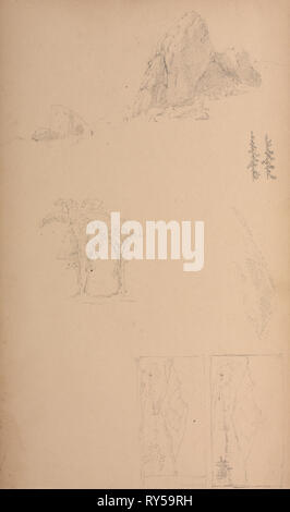 Page 09 : Sketchbook, montagnes et rochers , 1859. Sanford Robinson Gifford (American, 1823-1880). Graphite Banque D'Images