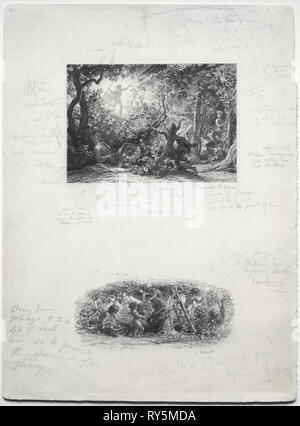 La vigne, 1852. Samuel Palmer (britannique, 1805-1881). Eau-forte Banque D'Images