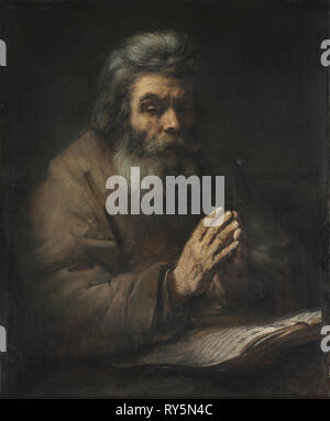 Un homme âgé dans la prière, années 1660 ou plus tard. Disciple de Rembrandt van Rijn (Néerlandais, 1606-1669). Huile sur toile, 119,4 x 106,7 encadrées : x 15.9 cm (47 x 42 x 6 1/4 in.) ; sans encadrement : 87,3 x 72 cm (34 3/8 x 28 3/8 in. Banque D'Images