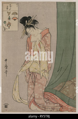 Hanaōgi Ōgiya à partir de la série de puzzles de photo, ch. 1797. Kitagawa Utamaro (1753 ?-1806, Japonais). Gravure sur bois en couleur, l'encre et couleur sur papier, feuille : 37,6 x 25,4 cm (14 13/16 x 10 in Banque D'Images