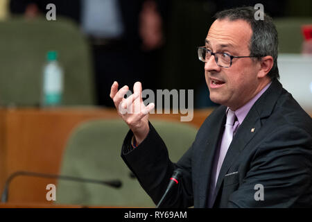 Foto LaPresse/Nicol&# xf2 ; Campo 12/03/2019 Torino (Italia) Politica Consiglio Regionale Piemonte Nella foto : Andrea Appiano Photo LaPresse/Nicol&# xf2 ; Campo 12 mars 2019 Turin (Italie) La politique du Conseil Régional du Piémont dans la photo : Andrea Appiano Banque D'Images