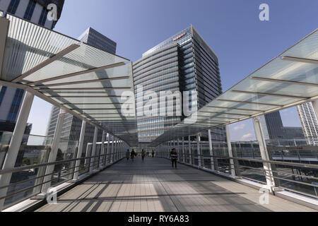 Yokohama, Japon. Mar 12, 2019. Une vue générale du bâtiment du siège mondial de Nissan à Yokohama. Pdg de Renault Renault Président Thierry Bolloré, Jean-Dominique Senard, président et directeur général de Nissan Motor Hiroto Saikawa et Mitsubishi Motors PRÉSIDENT DIRECTEUR GÉNÉRAL Osamu Masuko a assisté à une conférence de presse pour annoncer un nouveau départ pour l'Alliance du conseil d'exploitation de leur partenariat. Credit : Rodrigo Reyes Marin/ZUMA/Alamy Fil Live News Banque D'Images