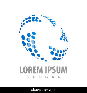 Le pictogramme du logo motif géométrique dot design concept. L'élément de modèle graphique symbole Banque D'Images