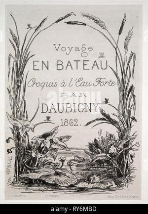 Le voyage en bateau, 1861. Charles François Daubigny (Français, 1817-1878). 16 eaux-fortes Banque D'Images