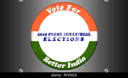 Concept de voter pour mieux l'Inde au badge bouton pour 2019 élections générales indiennes Banque D'Images