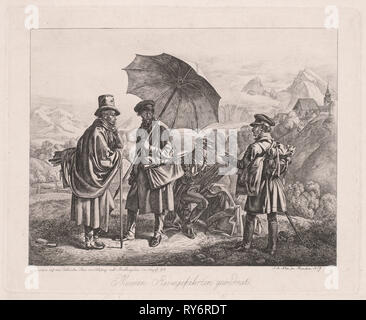 Les artistes dans leur voyage, 1819. Johann Adam Klein (allemand, 1792-1875). Eau-forte ; plate : 24,4 x 30,3 cm (9 5/8 x 11 à 15/16 Banque D'Images