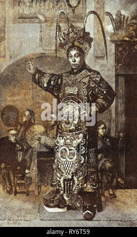 San Francisco un acteur chinois dans le théâtre1891 USA Banque D'Images