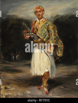 Count Demetrius Palatiano Suliot de en costume, non daté. Imitateur d'Eugène Delacroix (Français, 1798-1863). Huile sur toile, 40,7 x 33,2 sans cadre : 16 x 13 cm (1/16 po Banque D'Images