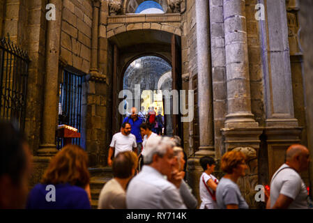 L'intérieur de la cathédrale de Saint Jacques de Compostelle, Galice, Espagne Banque D'Images